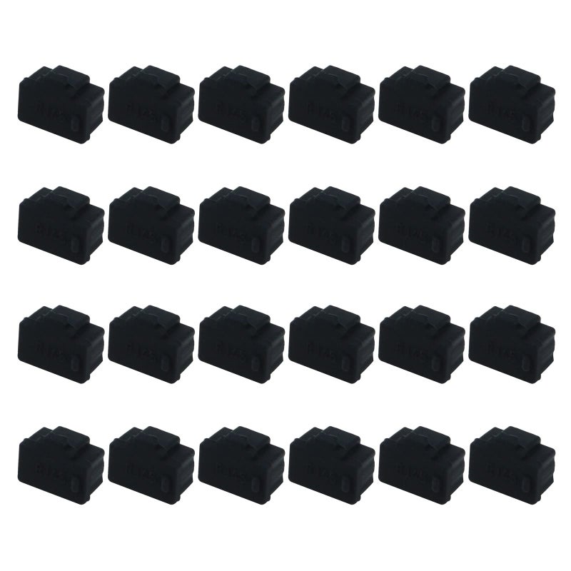 Antrader Ethernet Hub Port RJ-45 Anti Dust Cover Cap Protector Plug,Black,24-Pack - Image 1